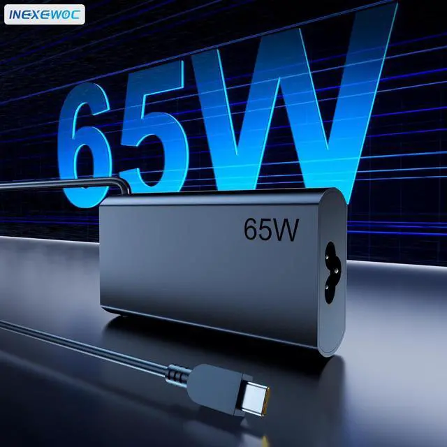 Alt view image 5 of 7 - New Slim 65W USB C Laptop Charger Compatible with ThinkPad T480s T580s T490 E480 E580 X1Carbon X13 Chromebook 2nd Gen Yoga Slim Type C Fast Charging Computer Power Cord