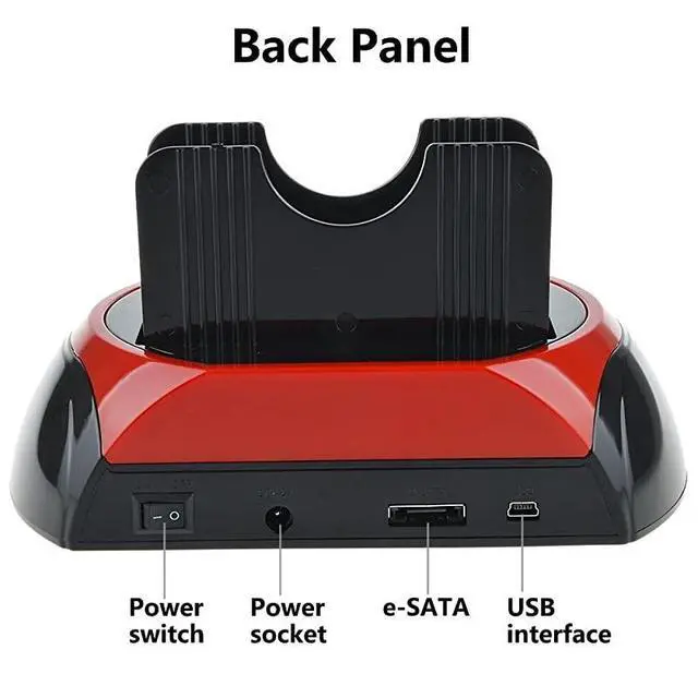 Alt view image 5 of 7 - Hard Drive Docking Station TCCS862US USB 20 to 25 35 Inch SATA IDE Dual Slots External Enclosure with All in 1 Card Reader and USB 20 Hub for 25 35 IDE SATA IIIIII HDD SSD
