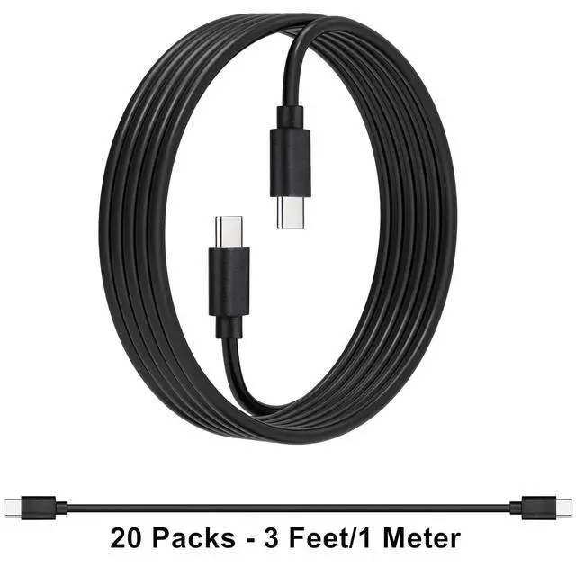 Alt view image 6 of 6 - 20-Pack USB C 48W PD Fast Charger Cable - Multipack USB-C to Type C Charging Cords Bulk 3.3ft