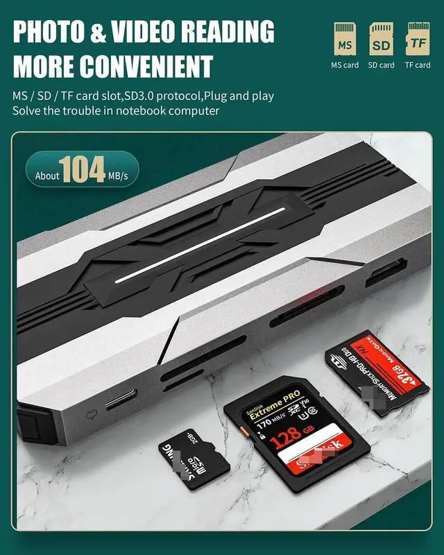 Alt view image 3 of 7 - USB C Hub Laptop Type-C Docking Station, 13 in 1 USB C Hub Multiport Adapter Dongle with 4K HDMI, VGA, 100W PD Charging, Ethernet, SD/TF, 2*USB 3.0&USB 2.0, 1*USB C, Mic/Audio for Laptop Mac-book
