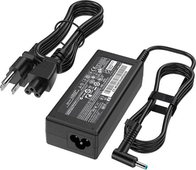 Alt view image 2 of 6 - 65W Laptop Charger Compatible with HP Pavilion x360 14 15 17 Envy 13 15 X360 Elitebook 840 G5 Zbook 14u G4 G5 15u 15 G3 ProBook Chromebook Spectre 19.5V 3.33A Adapter Power Cord Blue Tip