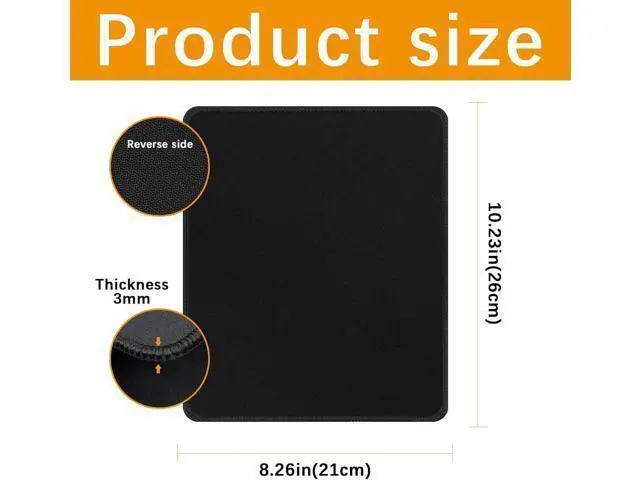Alt view image 2 of 6 - 12 Pack Black Mouse pad Bulk with Stitched Edge 10.2x8.3inches 3mm Thickness Premium Textured Non-Slip Rubber Base Mouse pad Black Washable Gaming Mouse Pad Pack for Office and Home