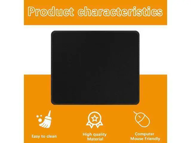 Alt view image 3 of 6 - 12 Pack Black Mouse pad Bulk with Stitched Edge 10.2x8.3inches 3mm Thickness Premium Textured Non-Slip Rubber Base Mouse pad Black Washable Gaming Mouse Pad Pack for Office and Home