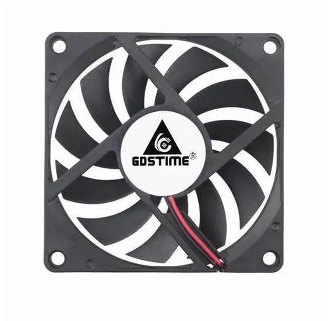Alt view image 10 of 10 - 2 Pcs Cooler 80mm 5V 12V 24V 2 Pin Connector 8010 8cm Ball Bearing 80x80x10mm Brushless Cooling Fan for PC Computer Case