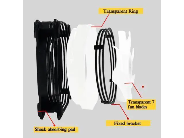 Alt view image 9 of 10 - Radiator Cooler PC Case Fan Cooling LED For 120MM Fan Cooling Fan 3pin Quietly Easy Install Cooler Cooling Computer Fan