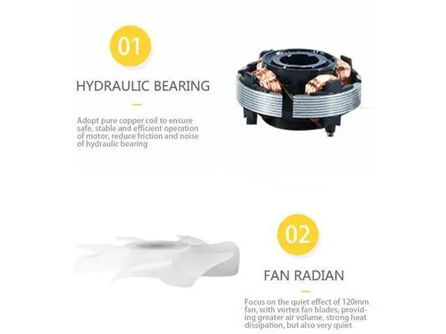 Alt view image 10 of 10 - Radiator Cooler PC Case Fan Cooling LED For 120MM Fan Cooling Fan 3pin Quietly Easy Install Cooler Cooling Computer Fan