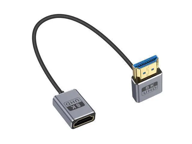 Alt view image 8 of 14 - 8K 90 Degree HDMI Extension Cable 1FT Down Angle HDMI Male to Female Cable (48Gbps Bandwidths 8K@60Hz 4K@240Hz) for GH5S PS5 Xbox One Monitor PC