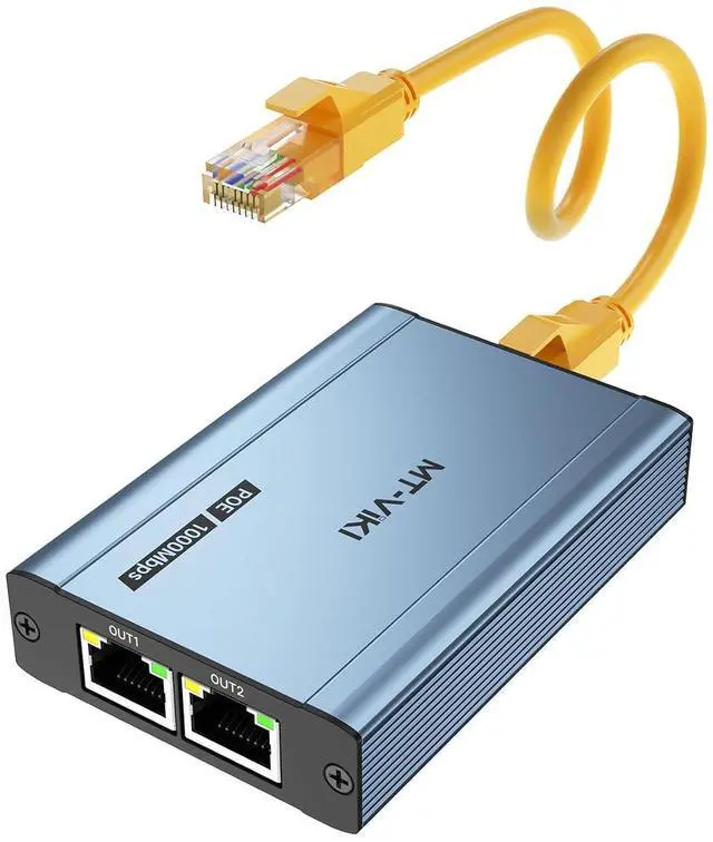Alt view image 2 of 2 - Upgraded POE Ethernet Splitter - 1 to 3 1000Mbps, No Power Supply Required, Dual RJ45 Splitter for Cat5e/6/7/8 Cable, Compatible with POE IP Camera, Switch and More
