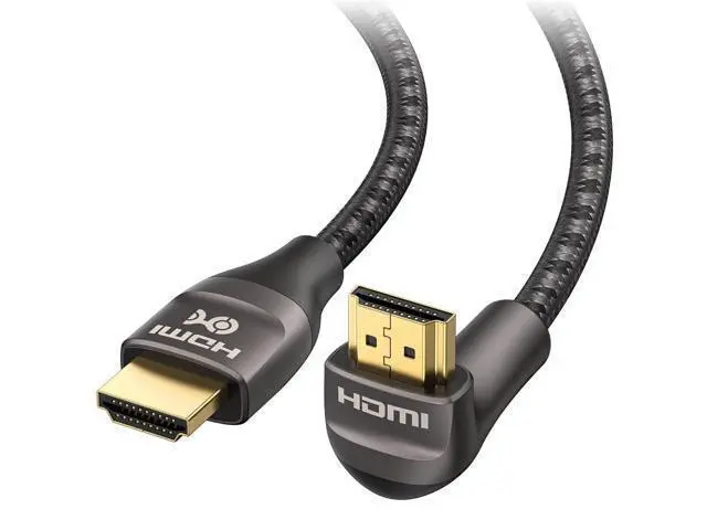 Alt view image 8 of 14 - 48Gbps Ultra HD 8K Right Angle HDMI Cable 6.6 ft (270 Degree HDMI Cable) with 8K@60Hz 4K@240Hz and HDR Support in Black