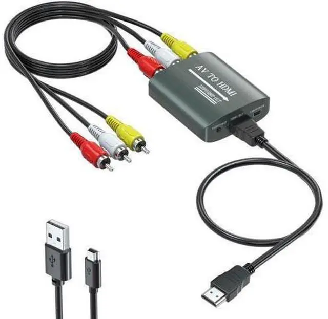 Alt view image 6 of 10 - RCA to HDMI Converter AV to HDMI for Xbox PS One PS2 PS3 N64 Wii VCR VHS STB Blue-Ray DVD Players TV Support 720p 1080p