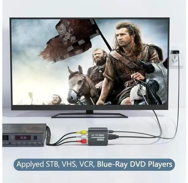 Alt view image 10 of 10 - RCA to HDMI Converter AV to HDMI for Xbox PS One PS2 PS3 N64 Wii VCR VHS STB Blue-Ray DVD Players TV Support 720p 1080p