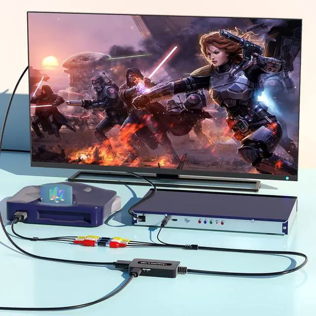 Alt view image 7 of 7 - RCA Svideo to HDMI Converter with HD Cable(RCA and Svideo Integrated) CVBS Composite AV to HDMI Converter