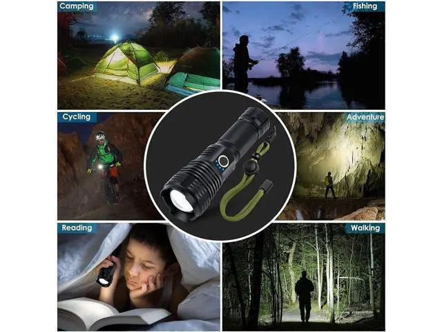 Alt view image 13 of 14 - Rechargeable Flashlights 990000 High Lumens, Super Bright Flashlight with 10 Modes, LED Tactical Flashlight Waterproof, Powerful for Camping, Hiking, Hunting and Emergencies