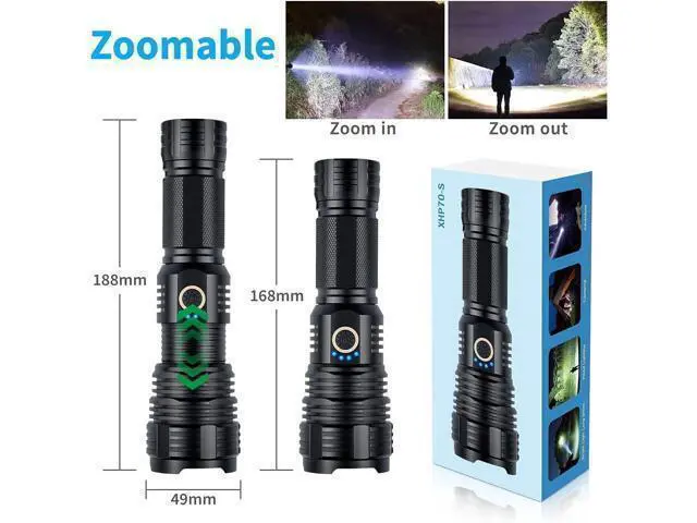 Alt view image 14 of 14 - Rechargeable Flashlights 990000 High Lumens, Super Bright Flashlight with 10 Modes, LED Tactical Flashlight Waterproof, Powerful for Camping, Hiking, Hunting and Emergencies