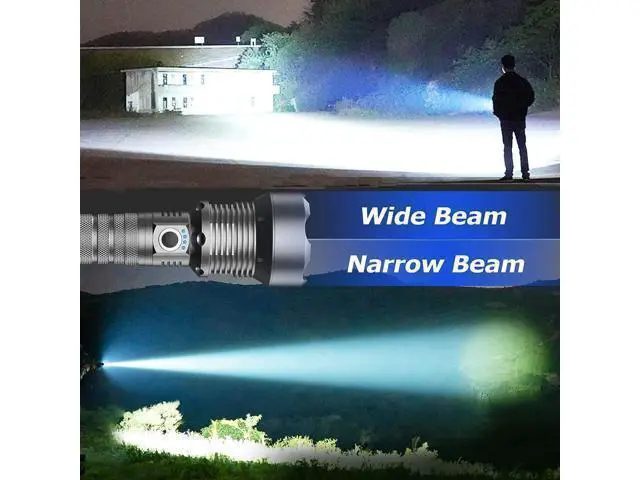 Alt view image 13 of 14 - Rechargeable LED Flashlights High Lumens, 990,000 Lumen Brightest Flashlight with 5 Modes and Waterproof, Long Lasting Powerful Handheld Bright Flashlight for Emergencies Camping