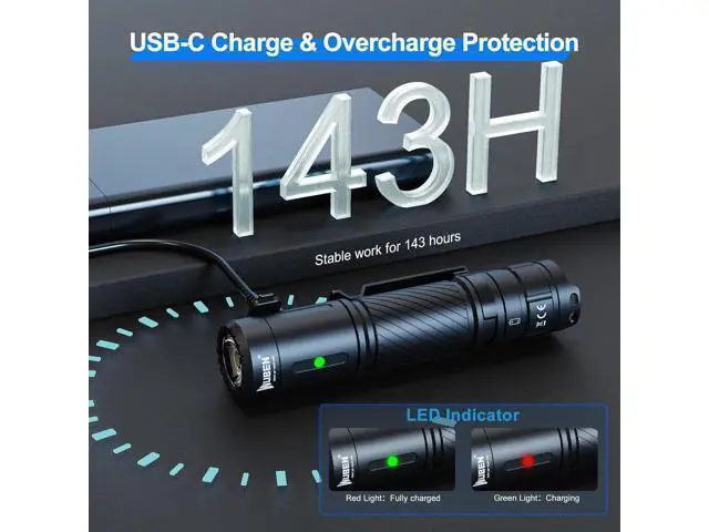 Alt view image 12 of 14 - WUBEN C3 Flashlight 1200 High Lumens Rechargeable Flashlights 6 Modes Super Bright IP68 LED Tactical Flashlight for Camping, Home, Emergency, Rescue, Hunting, Inspection, Repair, Tool Gifts for Men