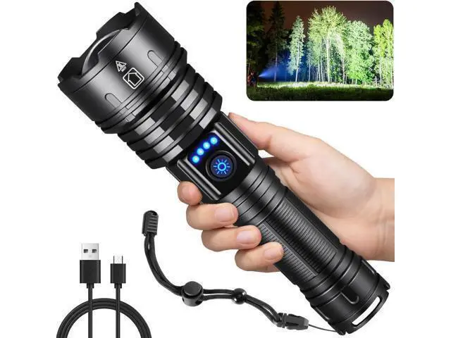 Alt view image 7 of 12 - Flashlights High Lumens Rechargeable, 990000LM Super Bright Flashlight, Adjustable Tactical Flashlight, 5Mode Flash Light High Powered, Waterproof LED Flashlight for Camping, Hiking, Home, Emergencies