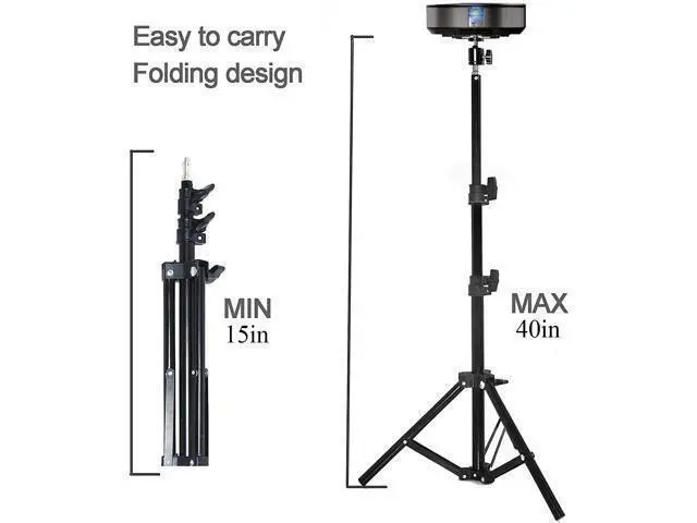 Alt view image 14 of 14 - Projector Tripod Stand, Portable Tripod Mount Floor Stand, Folding Floor Tripod Stand, Outdoor Stand for Projector,Camera, Webcam 18" to 40" (Withstand 3pounds 1.5kgs)