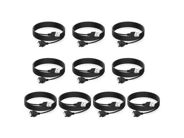 Alt view image 5 of 8 - USB Extension Cable 10-Pack Bulk Male to Female 5 ft USB-A 2.0 Extender Cord