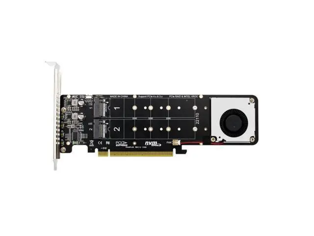 Alt view image 5 of 8 - Double-Sided 4-Disk NVME Raid PCI-E X16 Split Card PCI-E X16 To M.2 M-Key NVME X4SSD RAID Expansion Card Adapter