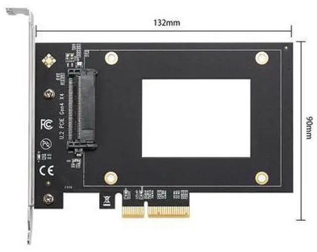 Alt view image 7 of 8 - U.2 to PCIe 4.0 X4 Riser Expansion Adapter Card PCI Express 4x U.2 SFF-8639 Adapter for Intel 2.5" NVMe U2 SSD