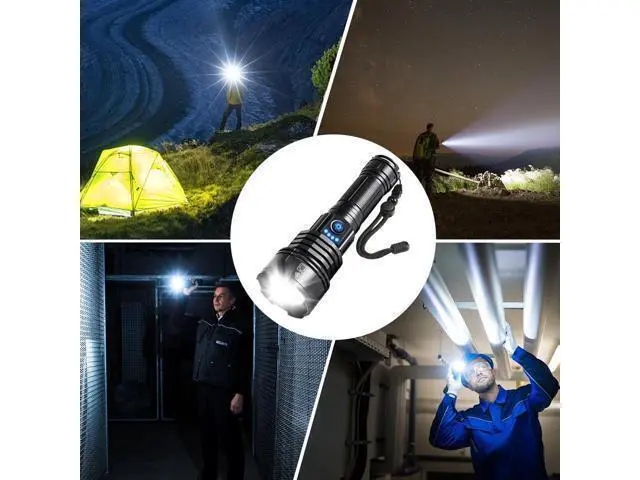 Alt view image 12 of 12 - Flashlights High Lumens Rechargeable, 990000LM Super Bright Flashlight, Adjustable Tactical Flashlight, 5Mode Flash Light High Powered, Waterproof LED Flashlight for Camping, Hiking, Home, Emergencies