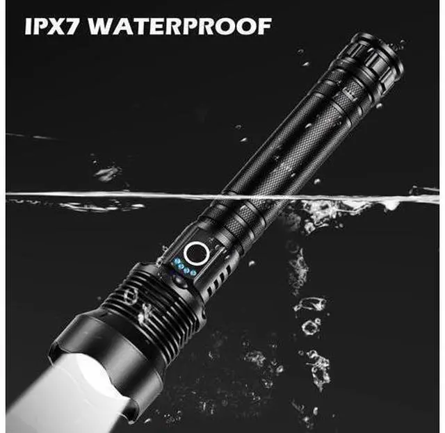 Alt view image 12 of 14 - BERCOL Rechargeable LED Flashlights High Lumens, Super Bright 900,000 Lumens Flashlight with 5 Modes & Waterproof, Powerful 10000mAh High Capacity Flash Light for Camping Emergencies - 2 Pack