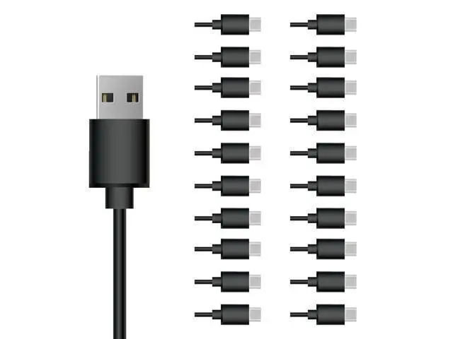 Alt view image 7 of 12 - USB C Cable 20 Pack 3FT USB 2.0 Cables Bulk Type C Charging Cords Black