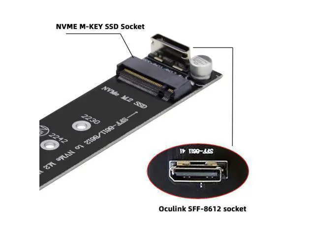 Alt view image 3 of 3 - Adapter for Mainboard Oculink SFF-8612 SFF-8611 to NVME PCIe SSD 2280 22110mm M.2 Kit NGFF M-Key to