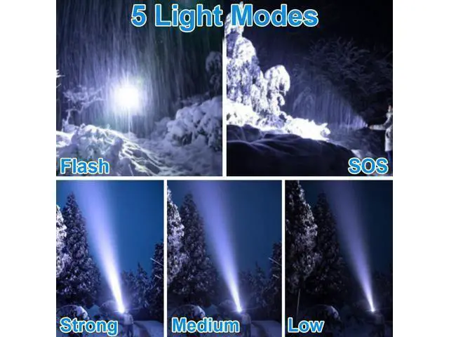 Alt view image 10 of 14 - Flashlights Rechargeable High Lumens, Ultra Powerful LED 250000 Lumens Super Bright Tactical Flashlight High Power Handheld Flash Light Waterproof Zoomable 5 Modes for Camping, Emergency, Home
