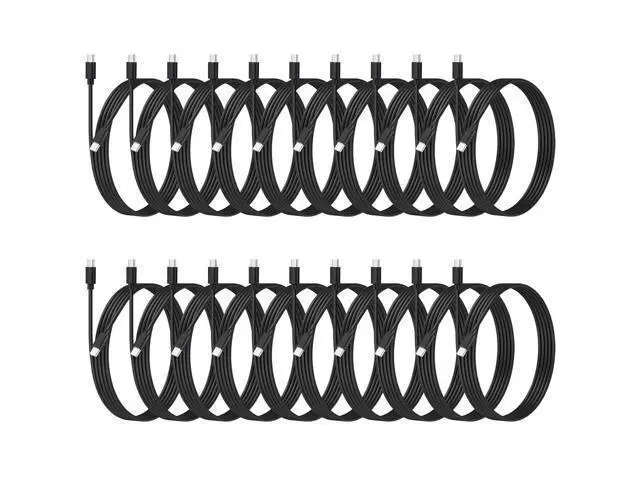 Alt view image 5 of 8 - 20-Pack USB C 48W PD Fast Charger Cable - Multipack USB-C to Type C Charging Cords Bulk 3.3ft