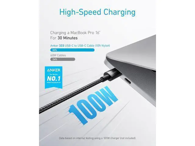 Alt view image 8 of 12 - USB C to USB C Cable Type-C Charging Cord Fast Charge(3.3FT+6FT+10FT 100W) for iPhone 17 Series MacBook and More(Black)