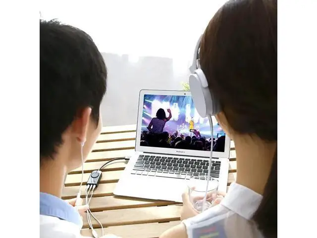 Alt view image 6 of 8 - CM129 USB Sound Card External Sound Card with Volume Control USB to 3.5mm Jack Audio Adapter for Windows