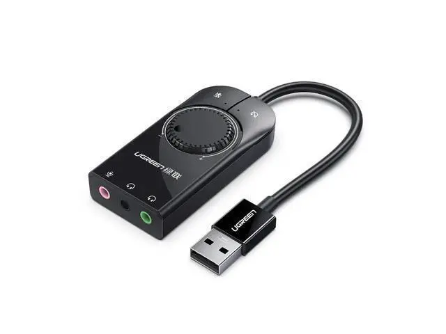 Alt view image 5 of 8 - CM129 USB Sound Card External Sound Card with Volume Control USB to 3.5mm Jack Audio Adapter for Windows