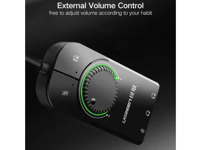 Alt view image 8 of 8 - CM129 USB Sound Card External Sound Card with Volume Control USB to 3.5mm Jack Audio Adapter for Windows