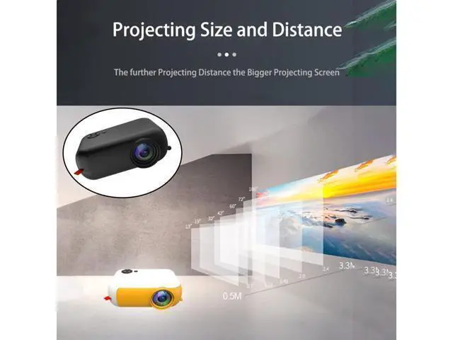 Alt view image 8 of 10 - Mini Projector 1080P Home Theater Cinema Kids Gift Remote Control Black