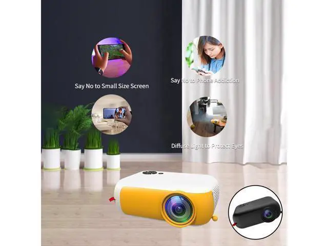 Alt view image 10 of 10 - Mini Projector 1080P Home Theater Cinema Kids Gift Remote Control Black