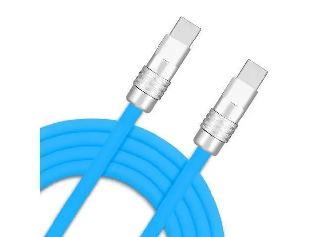Alt view image 6 of 10 - GentsStride Chubby 3.0 Extra Long Fast Charging Cable Durable USB Type-C Cables USB C to A Quick Charger Cord Ultra-Thick Silicone Charger, Sky Blue, Type-C to Type-C, 19.6 FT