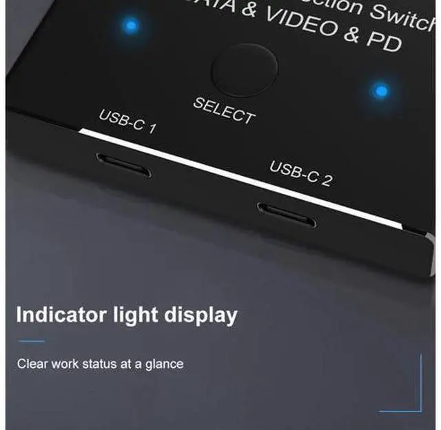 Alt view image 8 of 10 - USB C two-way Switch 1x2/2x1 USB 3.1 splitter data video switcher 8K @ 30Hz PD 100W for PC monitor Mobile phone Multi-source