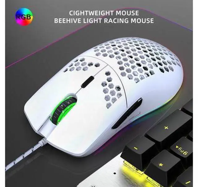 Alt view image 13 of 14 - TROPRO Programmable RGB Gaming Mouse, 6 DPI (1000/1600/2400/3200/4800/6400) 96g Ultra Lightweight Honeycomb Optical LED Wired Mouse with Programmable 6 Keys RGB Marquee Effect Light