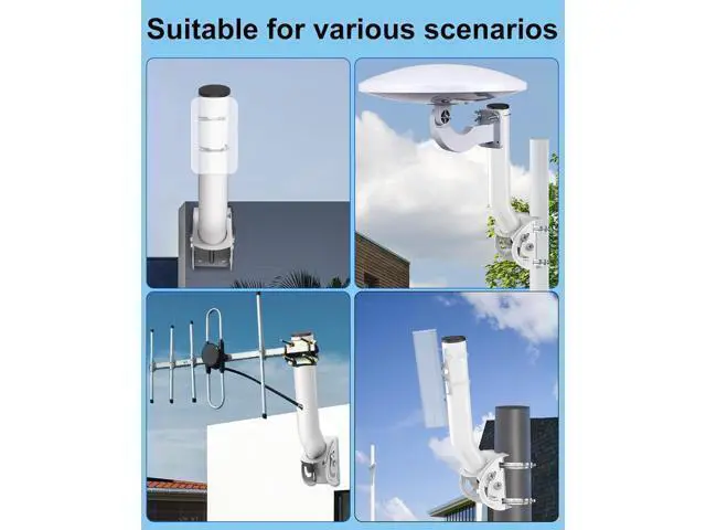 Alt view image 14 of 14 - Universal Antenna Mount,11 Inches J Pole and Wall-Mounted Mounting Bracket for Outdoor Point to Point Access Point CPEs, TV Antennas, Wireless Bridges, Starlink Mini Dish and More