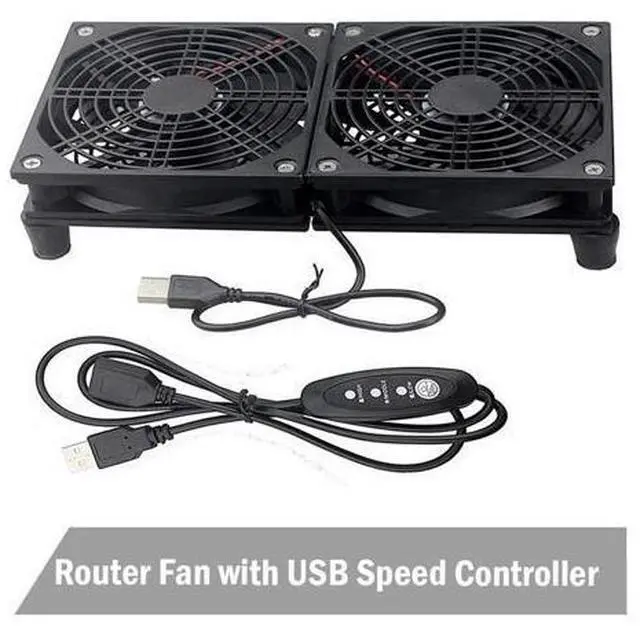 Alt view image 6 of 10 - Router Cooling Fan DIY PC Cooler TV Box Wireless Quiet DC 5V USB Power 120mm 240mm Fan 12CM W/Screws Protective Net