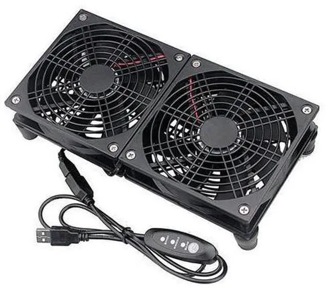 Alt view image 7 of 10 - Router Cooling Fan DIY PC Cooler TV Box Wireless Quiet DC 5V USB Power 120mm 240mm Fan 12CM W/Screws Protective Net