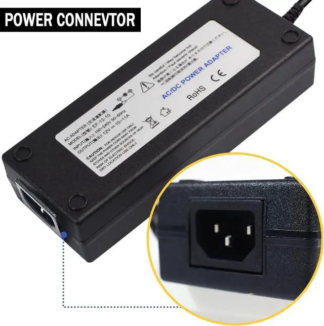 Alt view image 10 of 14 - AC to DC Converter 12V 10A 120W Power Supply 110V-220V to DC 12 Volt Transformer Cigarette Lighter Socket Power Adapter for Air Compressor Car Refrige
