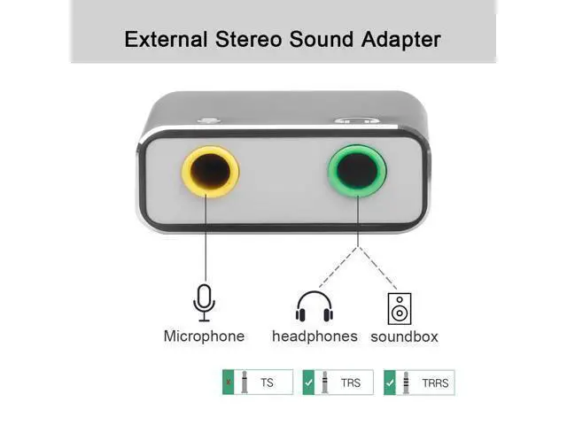 Alt view image 7 of 10 - USB Sound Card Type C / USB to 3.5mm Jack USB Audio Adapter Earphone Micphone for Macbook Computer Laptop PC