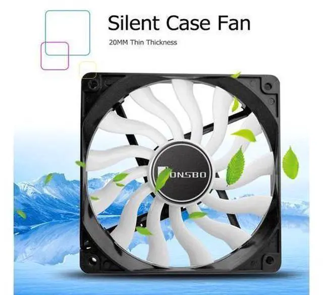 Alt view image 8 of 10 - 12020 ultra-thin fan 120mm Silent Desktop Computer Chassis Fan CPU Cooler Cooling Fan 4Pin 3Pin PC Case Fan for computer
