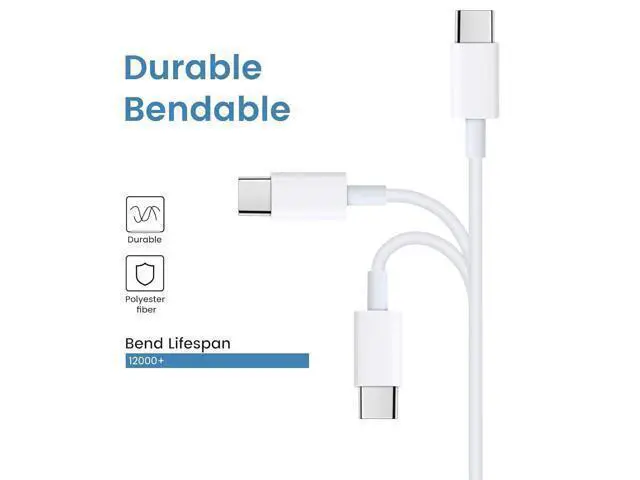 Alt view image 7 of 8 - USB C to USB C Cable 20-Pack Bulk 3ft Type C Charging and Data Cord Multipack White