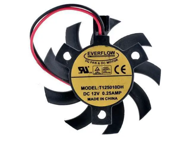 Alt view image 4 of 6 - T125010DH diameter 45mm hole pitch 26mm DC12V 0.25A router heat sink cooling fan