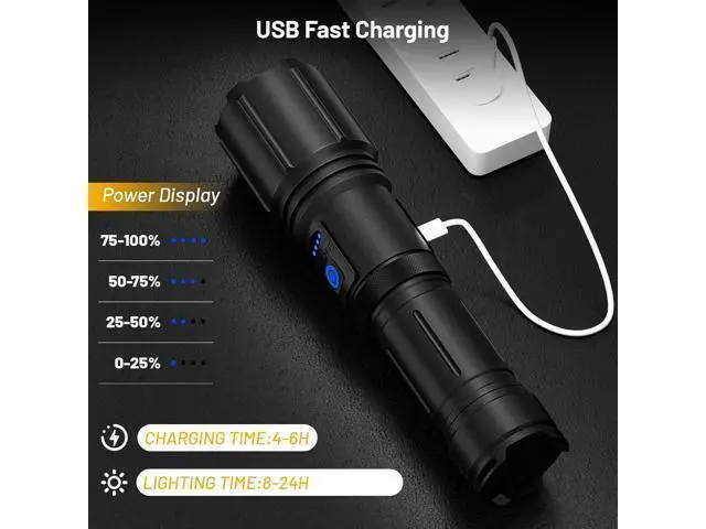 Alt view image 7 of 7 - Rechargeable Flashlights High Lumens 2 Pack 900 000 Lumen Super Bright Flashlight Led Flash Light 7 Modes with COB Work Light IPX6 Waterproof for Outdoor Camping Hiking