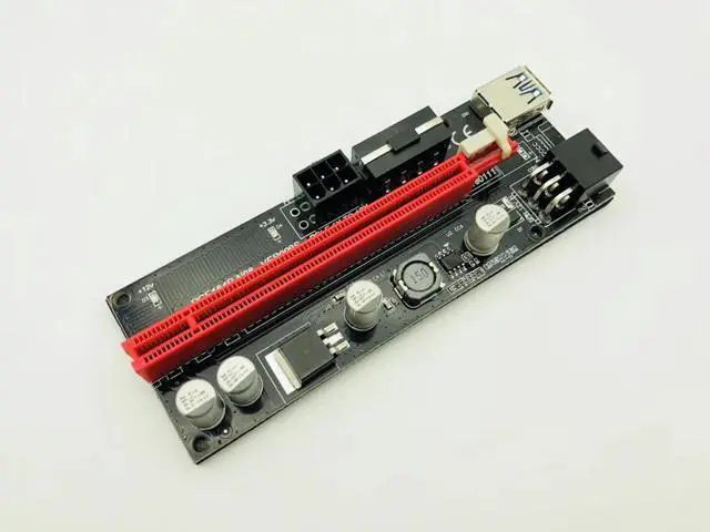 Alt view image 10 of 10 - PCI Express PCIE PCI-E 009S Molex 6pin Power Supply Adapter SATA to USB 3.0 Cable 1x to 16X Riser Card for Miner Mining